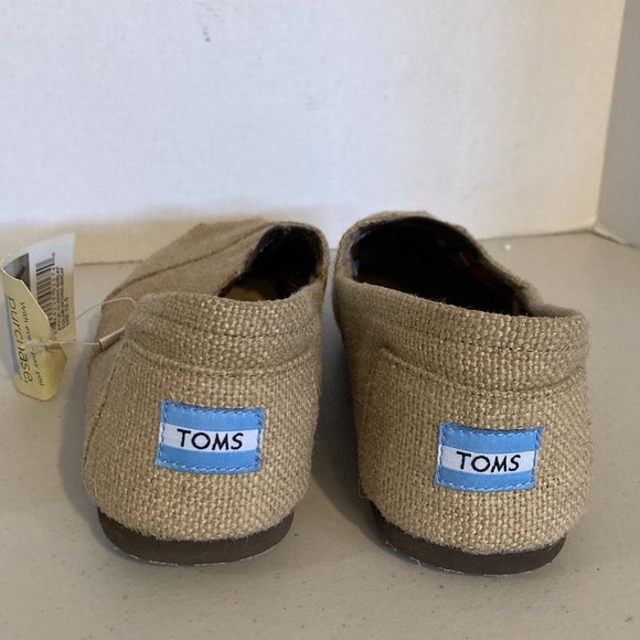SOLD Toms Beige Natural ECO Un-dyed Jute Fabric Slip On Comfort Shoes Size M10.5 - Picture 3 of 11